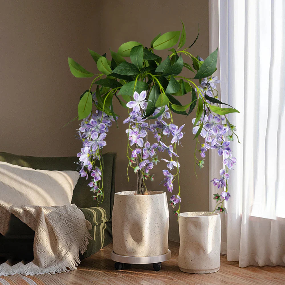 Dlight Decor 95cm Hanging Jasmine Bouquet with Tropical Begonia Flowers Dlight Decor