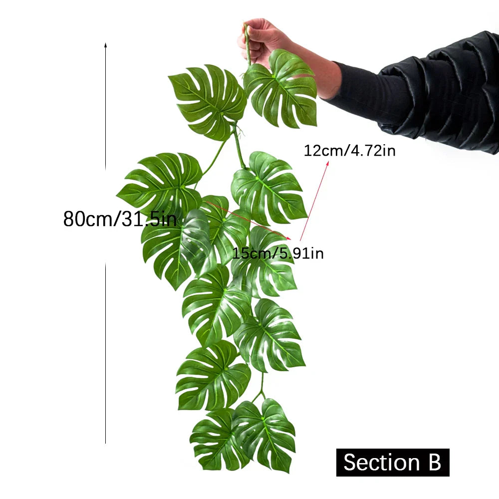 Dlight Decor 180cm Hanging Monstera Vine with Turtle Leaves Dlight Decor