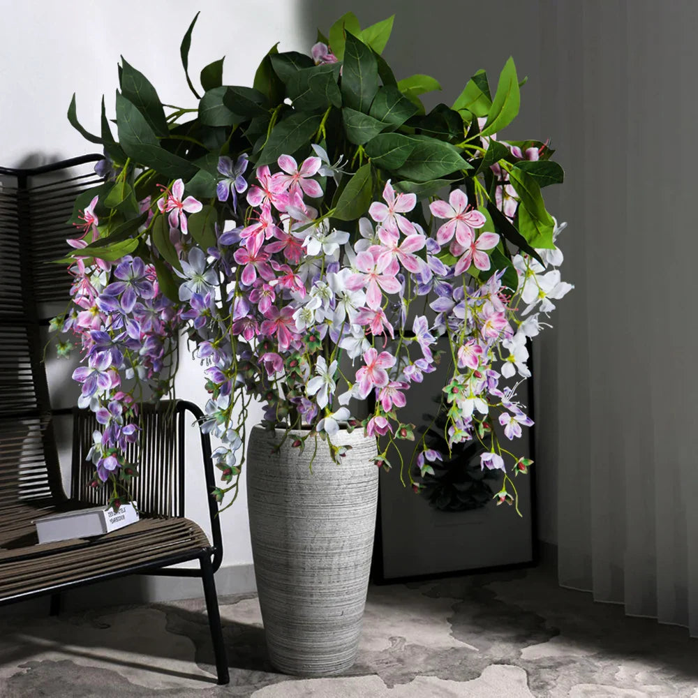 Dlight Decor 95cm Hanging Jasmine Bouquet with Tropical Begonia Flowers Dlight Decor
