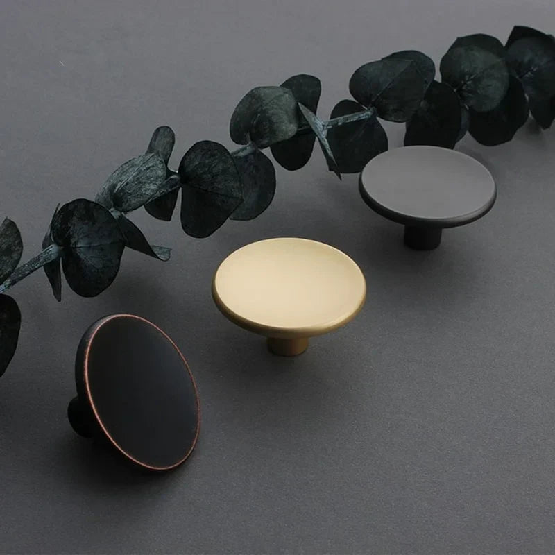 Modern Round Zinc Alloy Knob – Minimalist Drawer Pull for Wardrobes, Closets, and Kitchen Cabinets Dlight Decor