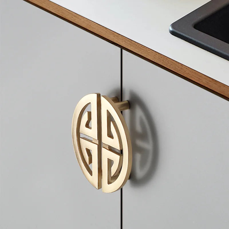 New Chinese-Style Zinc Alloy Cabinet Handles – Elegant Gold Pulls for Wardrobes, Drawers, and Cupboards Dlight Decor