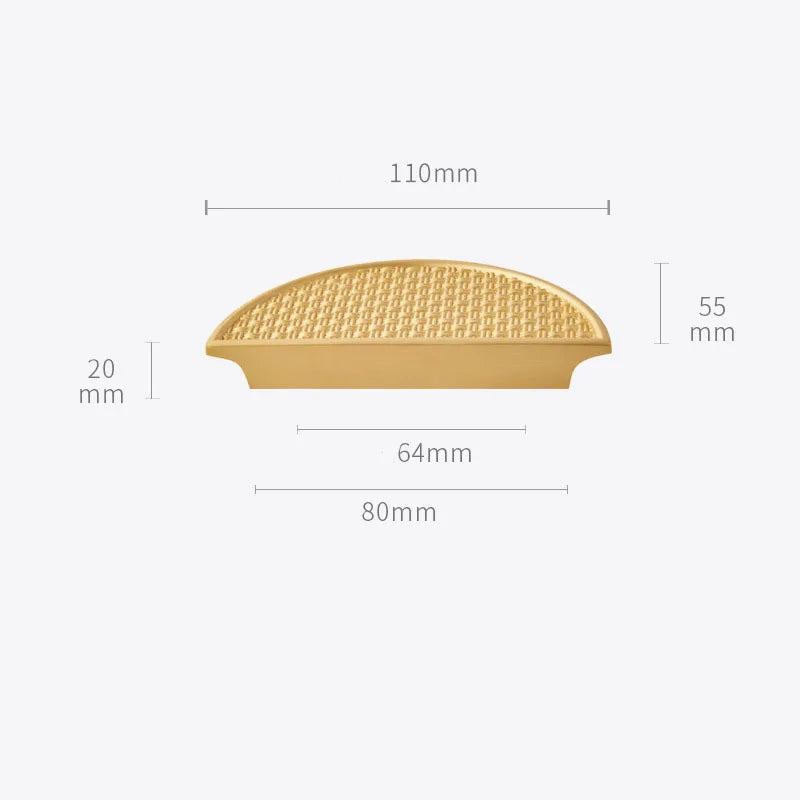 Gold Round Brass Cabinet Handles – Textured Braided Pattern Pulls for Wardrobes, Bookcases, and Wine Cabinets Dlight Decor