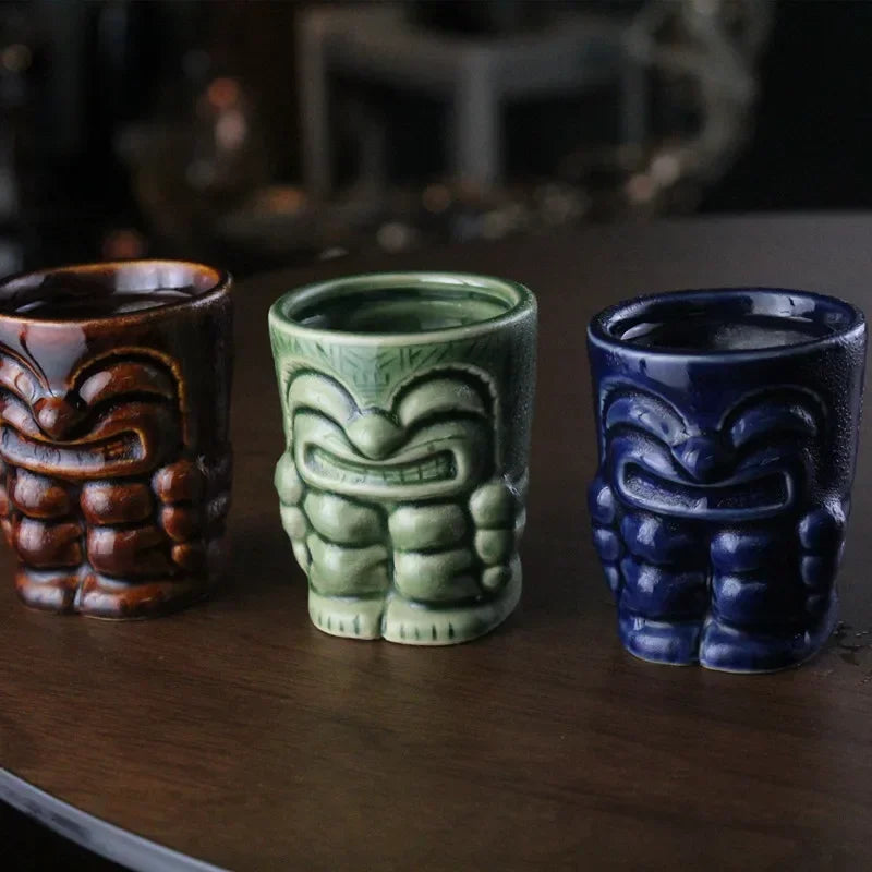 60ml Ceramic Tiki Mug – Hawaiian Cocktail Cup for Home Bars & Parties | Dlight Decor Dlight Decor