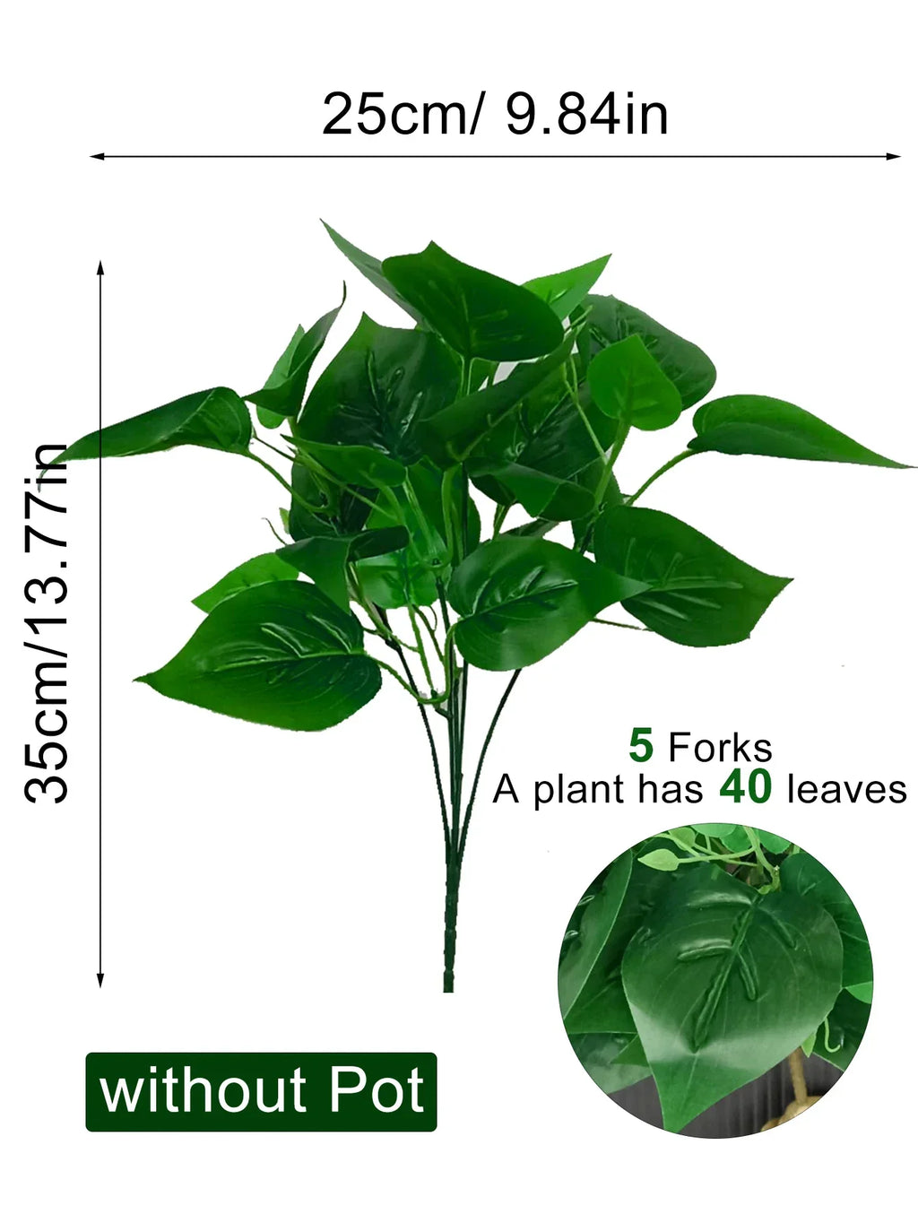 Dlight Decor 50cm Scindapsus Green Plant for Indoor Floor Display Dlight Decor