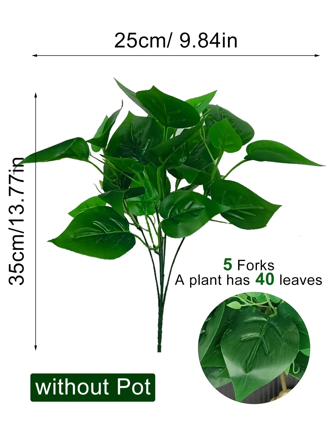 Dlight Decor 50cm Scindapsus Green Plant for Indoor Floor Display Dlight Decor