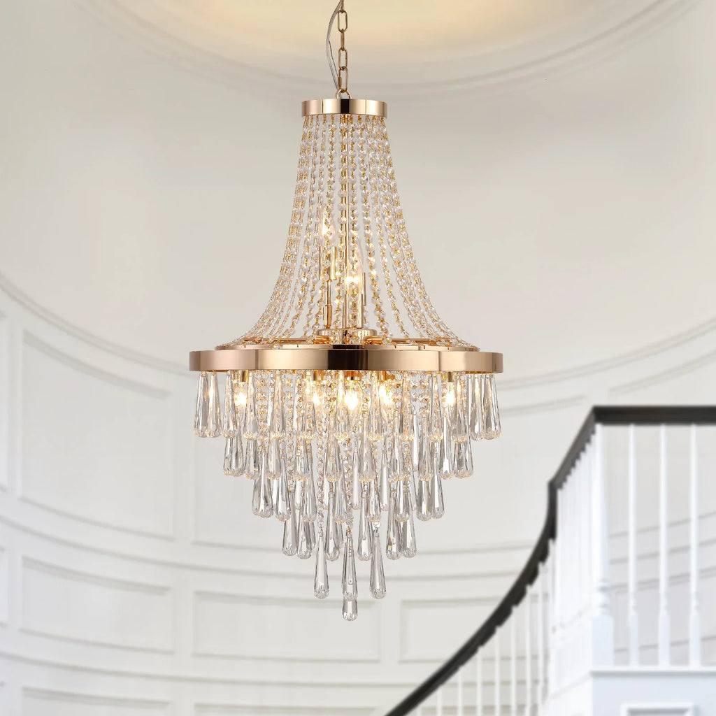 Arabelle 19.7-Inch Gold & Chrome Crystal Chandelier Dlight Decor