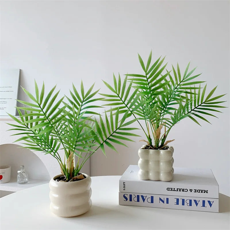 Dlight Decor 44cm Palm Plant Branch with Real Touch Monstera Leaves Dlight Decor