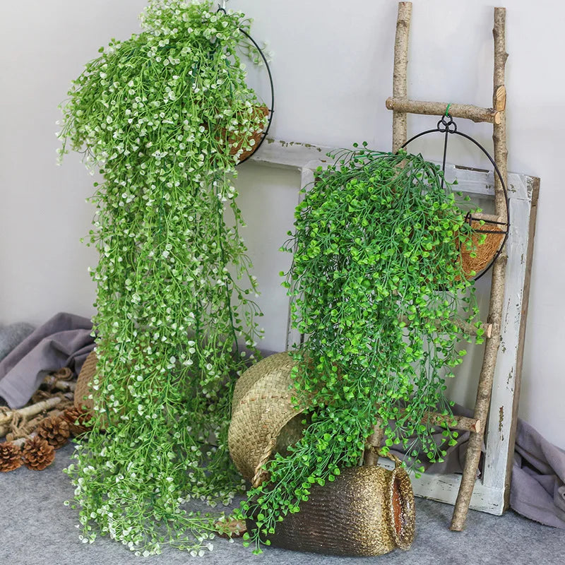 Dlight Decor 75cm Hanging Golden Bell Willow Vine with 5 Forks for Wall and Garden Decor Dlight Decor