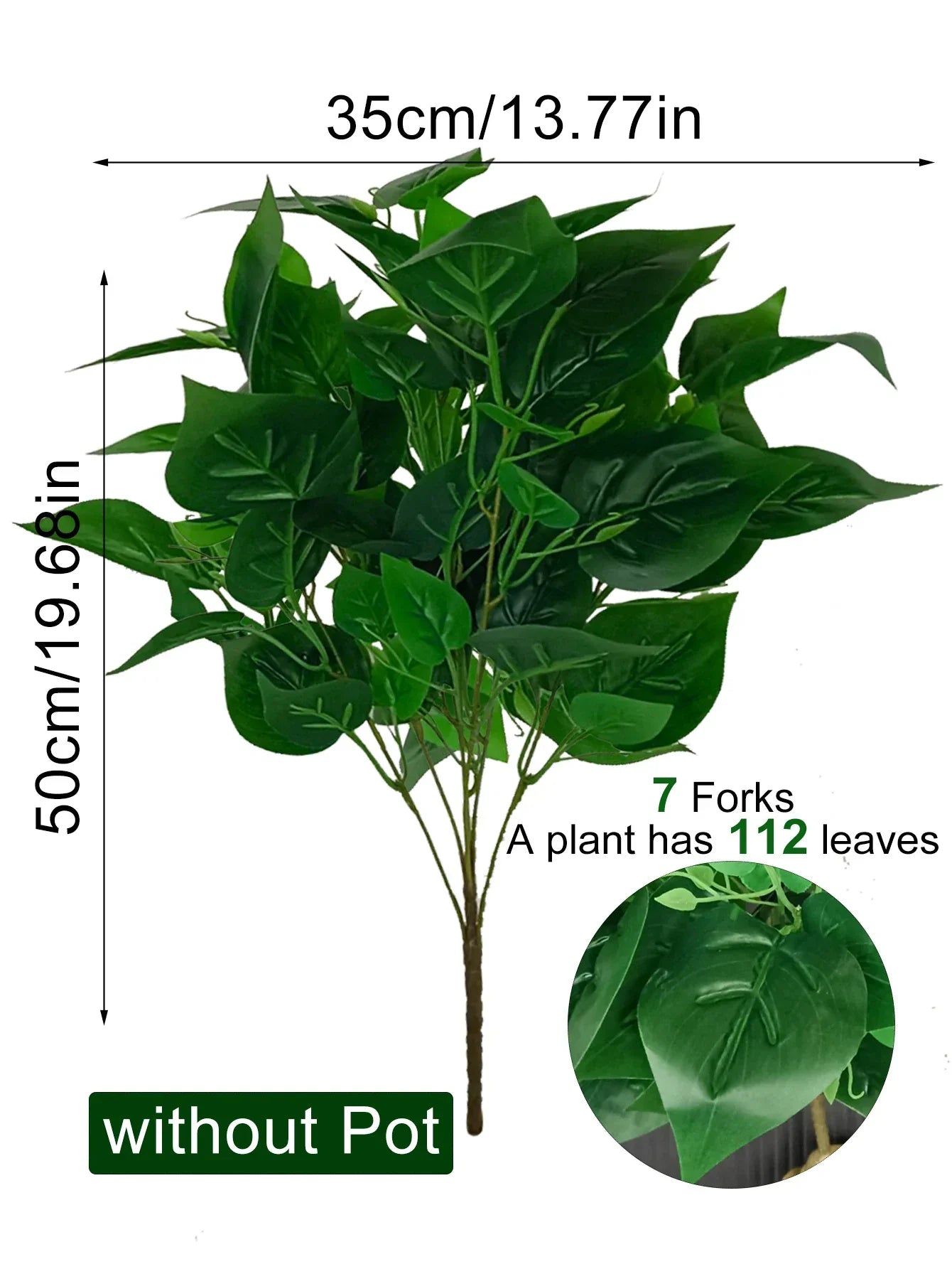 Dlight Decor 50cm Scindapsus Green Plant for Indoor Floor Display Dlight Decor