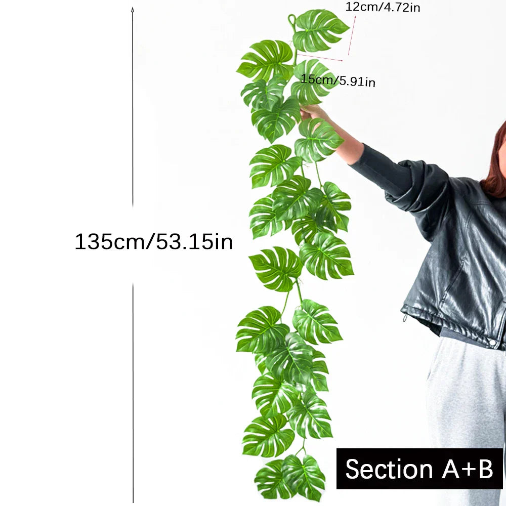 Dlight Decor 180cm Hanging Monstera Vine with Turtle Leaves Dlight Decor