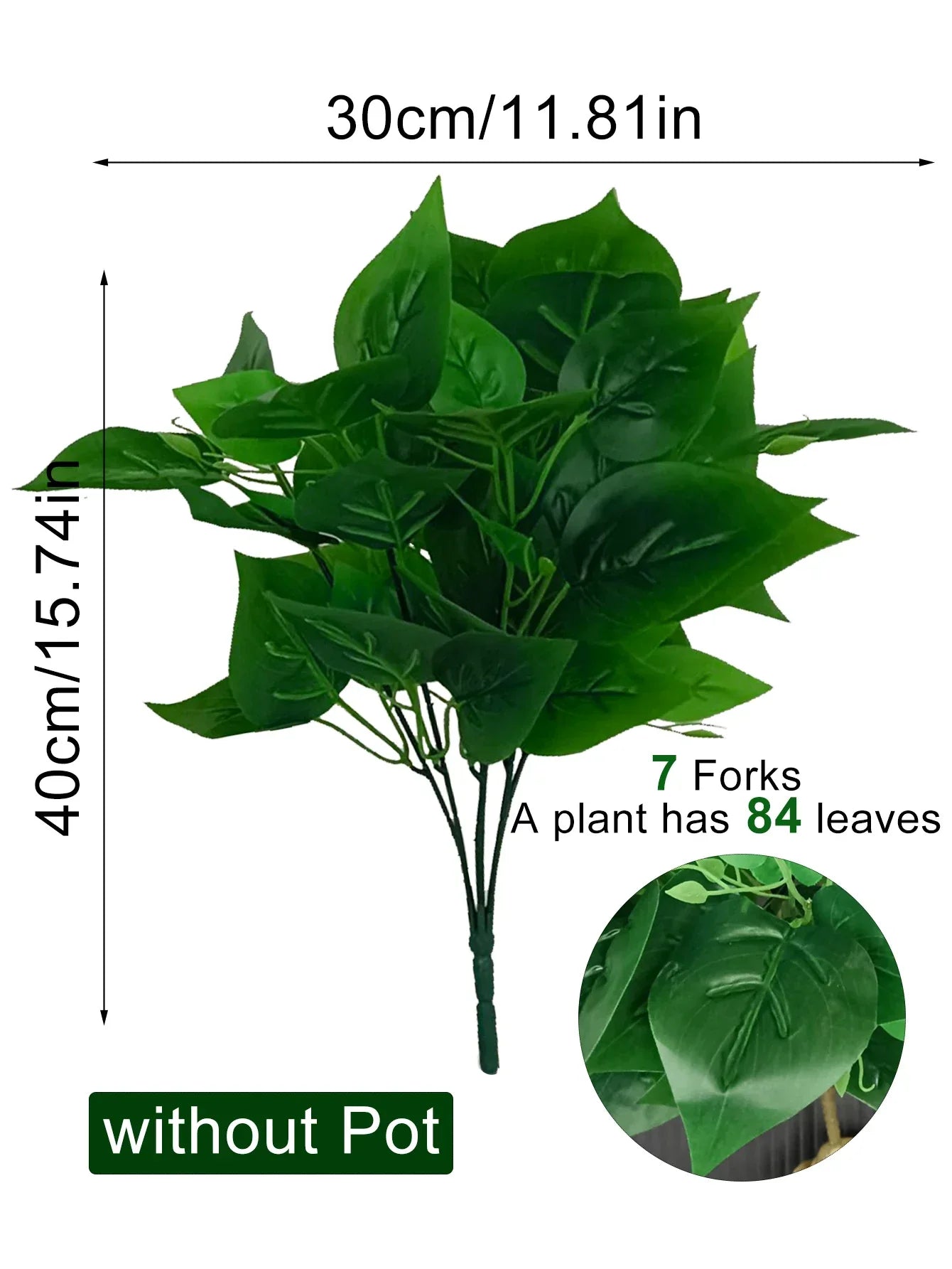 Dlight Decor 50cm Scindapsus Green Plant for Indoor Floor Display Dlight Decor