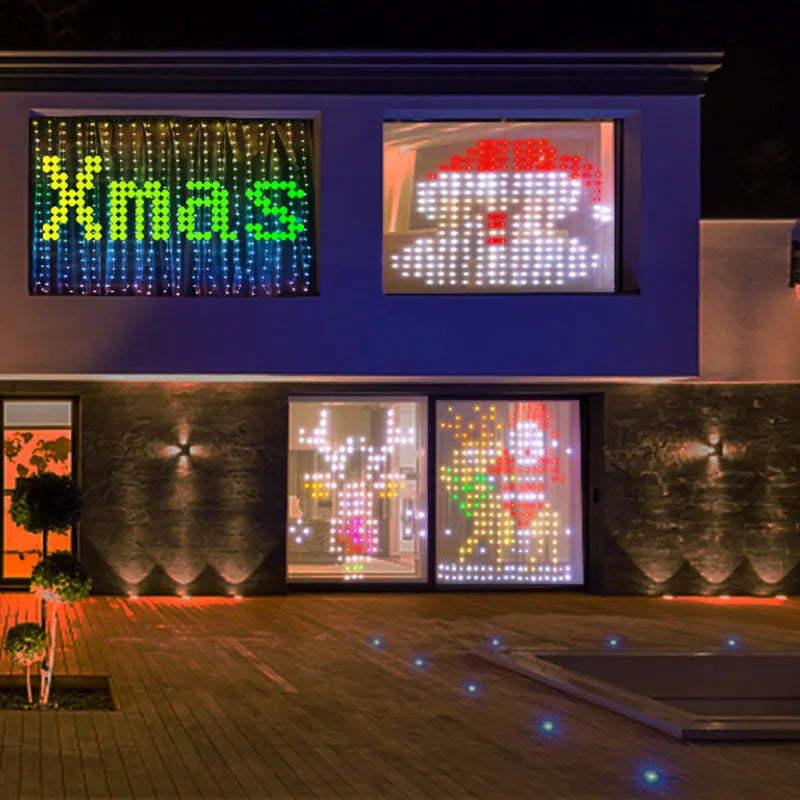 APP Controlled 16 Million Colors RGB LED Curtain Lights Holiday Party Decoration Dlight Decor