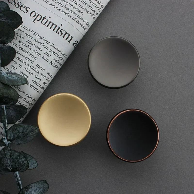 Modern Round Zinc Alloy Knob – Minimalist Drawer Pull for Wardrobes, Closets, and Kitchen Cabinets Dlight Decor