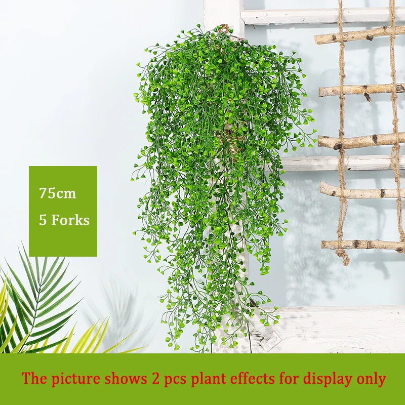 Dlight Decor 75cm Hanging Golden Bell Willow Vine with 5 Forks for Wall and Garden Decor Dlight Decor