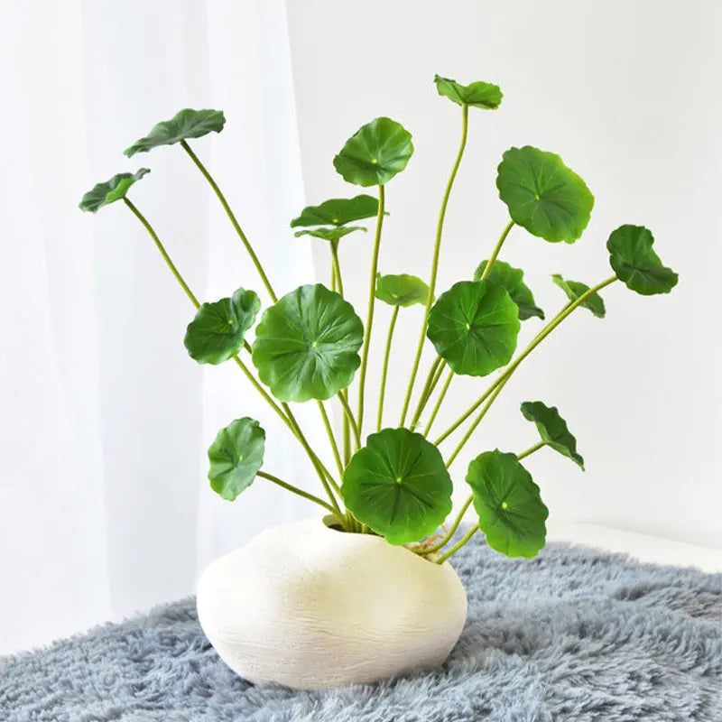 Dlight Decor 37cm Lotus Eucalyptus Leaf Plant with Copper Accents for Home and Office Decor Dlight Decor