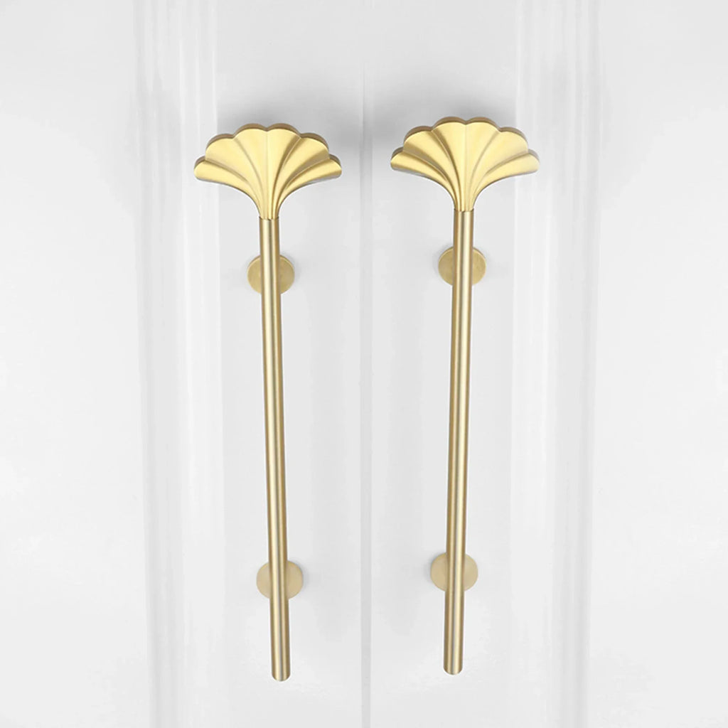 1PC Solid Brass Ginkgo Leaf Handle – Elegant Gold Furniture Knob for Cabinets, Wardrobes, and Cupboards Dlight Decor
