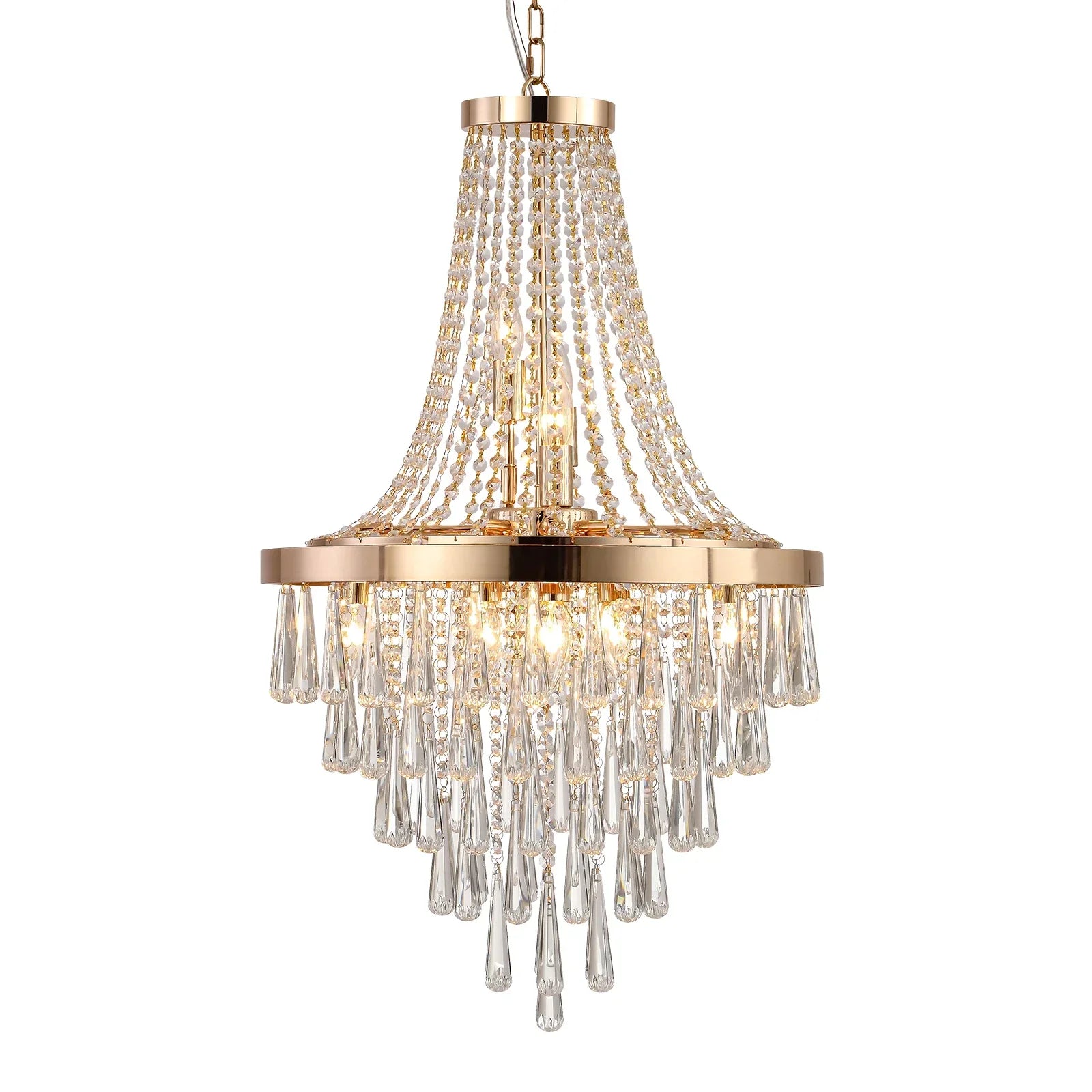 Arabelle 19.7-Inch Gold & Chrome Crystal Chandelier Dlight Decor