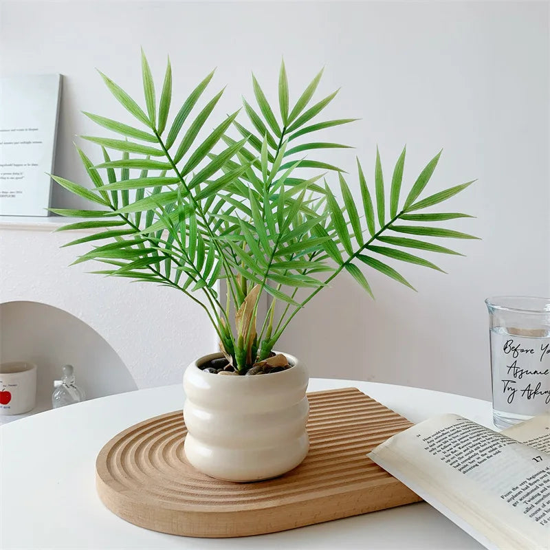 Dlight Decor 44cm Palm Plant Branch with Real Touch Monstera Leaves Dlight Decor