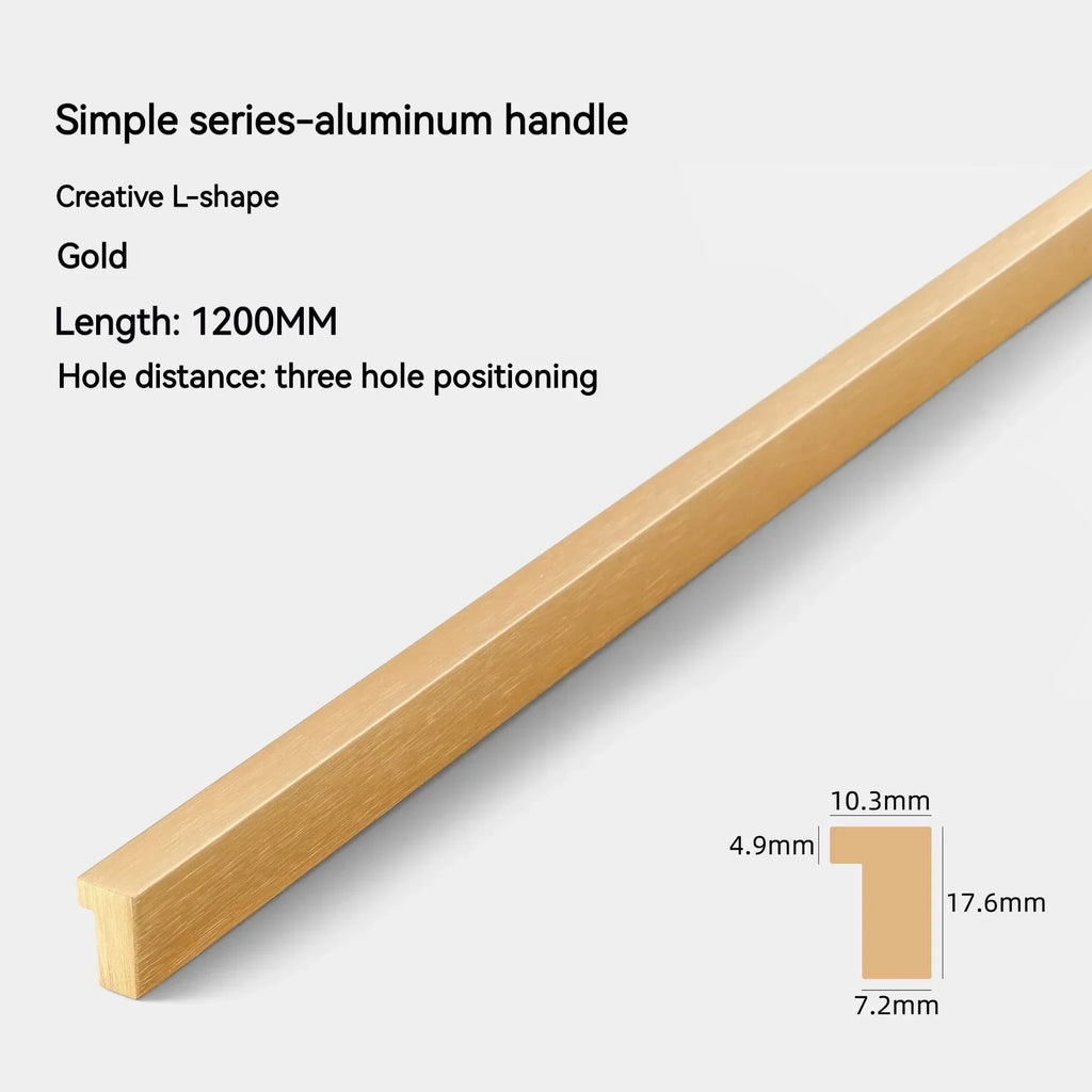 Modern Long T-Bar Aluminum Cabinet Handles – Brushed Gold, Silver, and Black Pulls for Drawers and Cupboards (700-1200mm) Dlight Decor