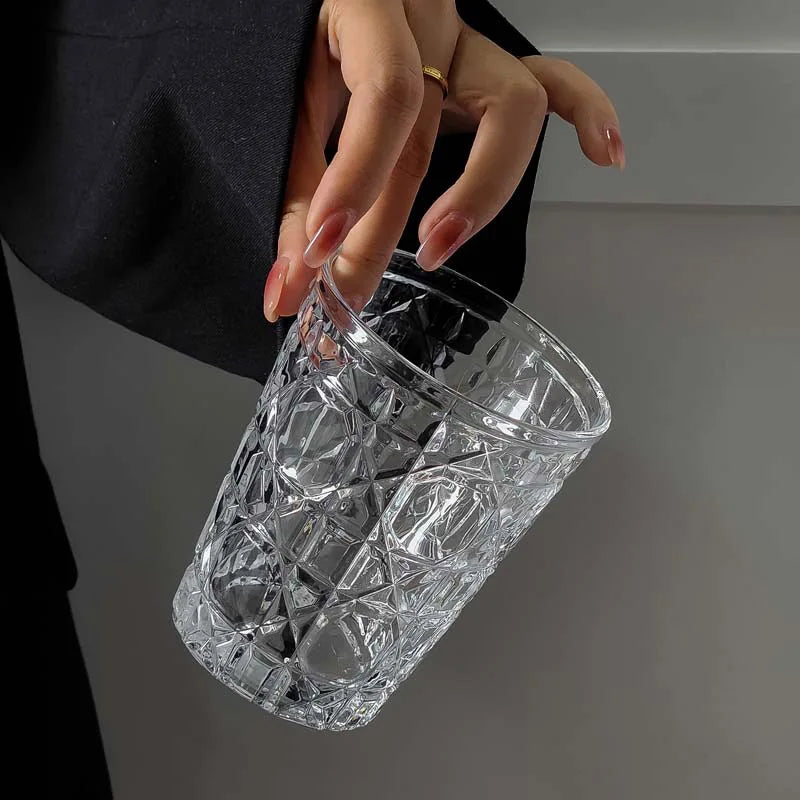 Dlight Decor 4pc Diamond Glass Set 310ml Clear Cups Dlight Decor