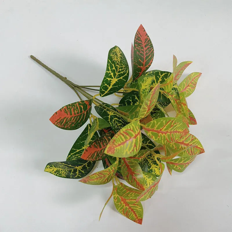 Dlight Decor 33cm Tropical Plant with Codiaeum and Scindapsus Leaves Dlight Decor