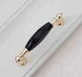 Modern Crystal Glass Drawer Handles – Gold and Black Cabinet Pulls for Dressers and Cupboards (96mm/128mm) Dlight Decor