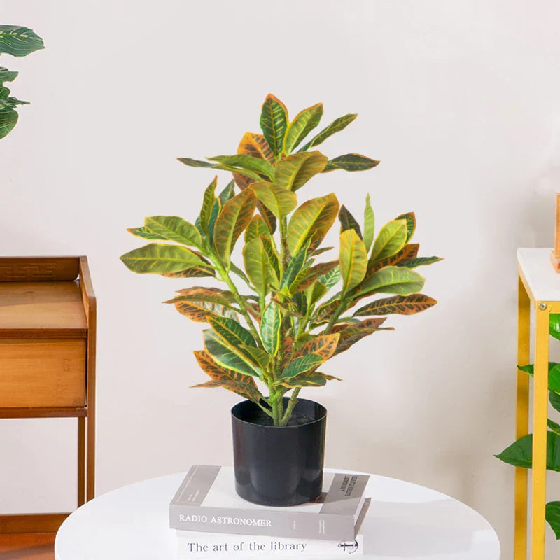 Dlight Decor 41cm Banyan Ficus Palm Branch with Codiaeum Leaves Dlight Decor
