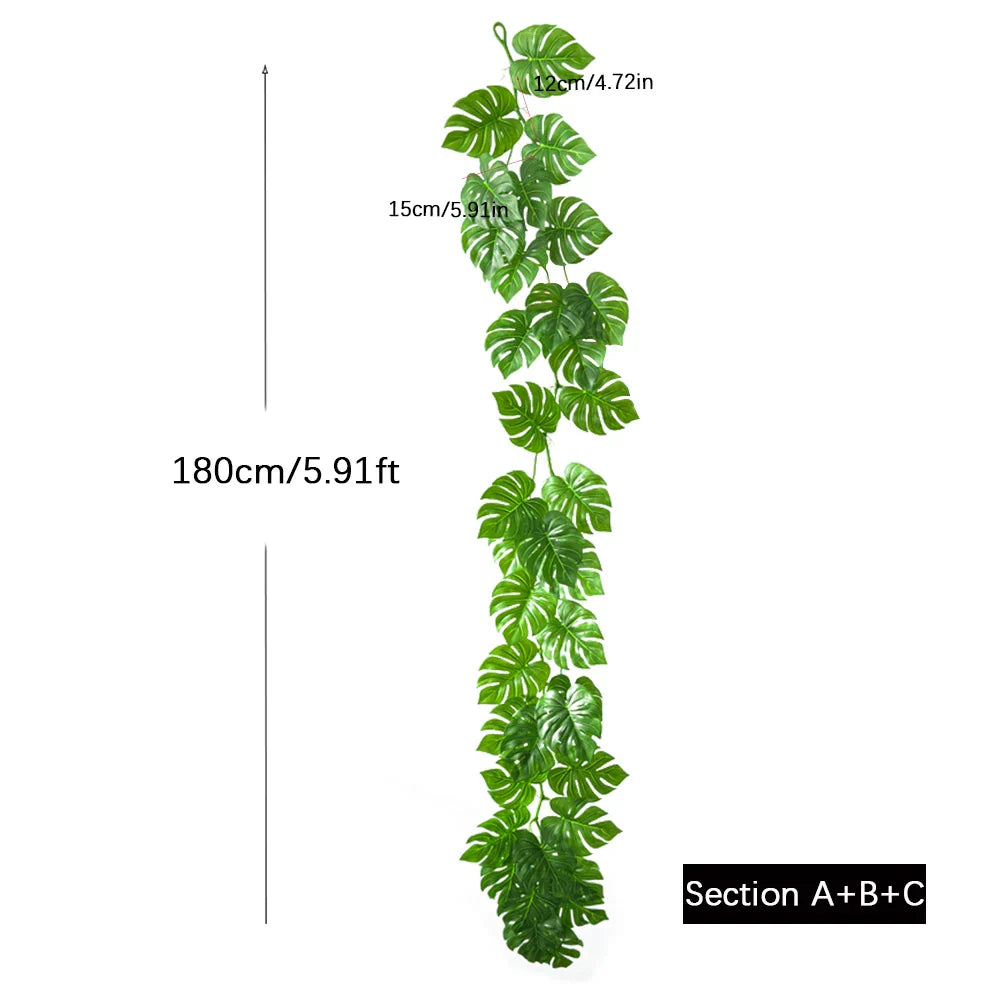 Dlight Decor 180cm Hanging Monstera Vine with Turtle Leaves Dlight Decor