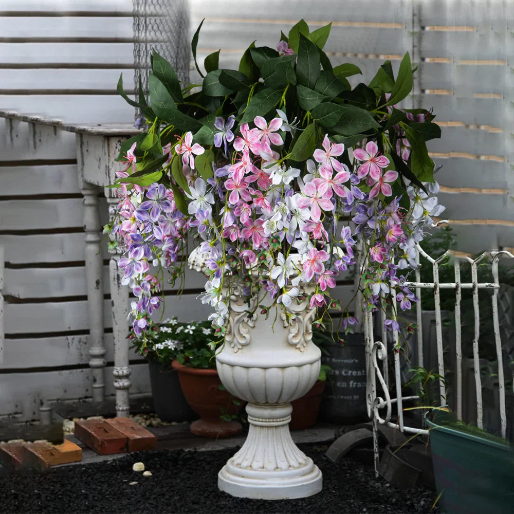 Dlight Decor 95cm Hanging Jasmine Bouquet with Tropical Begonia Flowers Dlight Decor