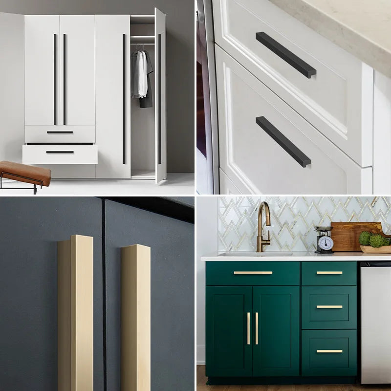 Modern Long T-Bar Aluminum Cabinet Handles – Brushed Gold, Silver, and Black Pulls for Drawers and Cupboards (700-1200mm) Dlight Decor
