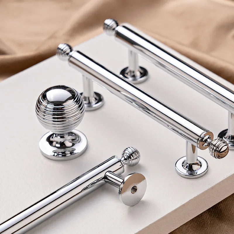 Polished Brass Cabinet Handles – PVD Gold and Chrome Wardrobe Knobs and Drawer Pulls Dlight Decor