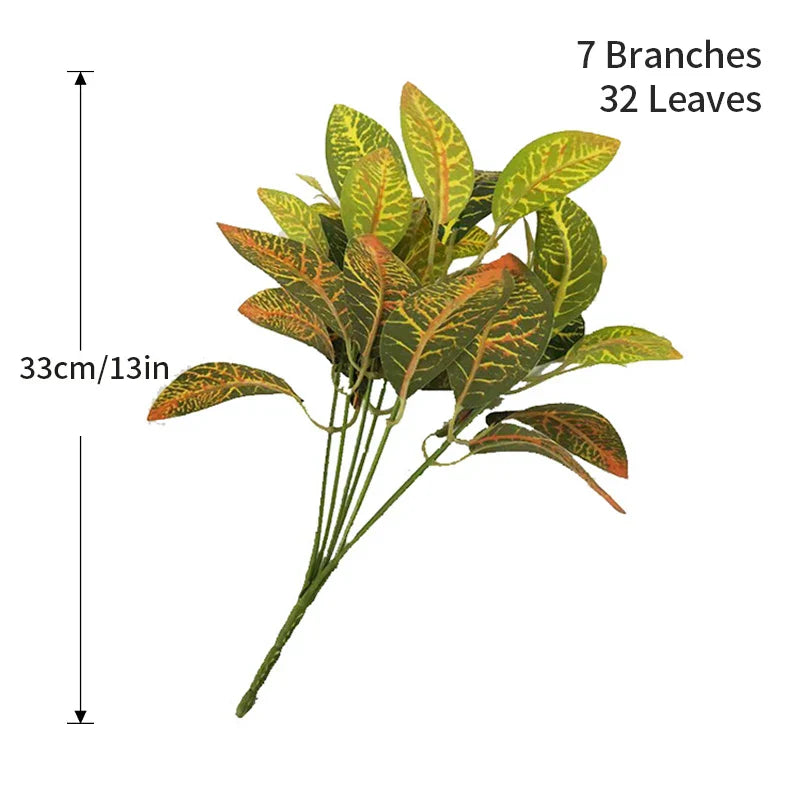 Dlight Decor 33cm Tropical Plant with Codiaeum and Scindapsus Leaves Dlight Decor