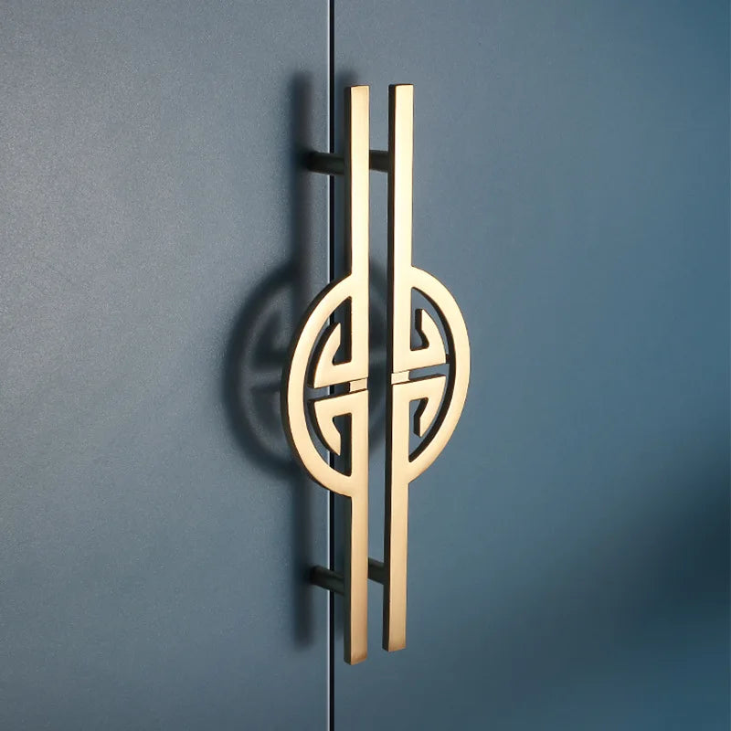 New Chinese-Style Zinc Alloy Cabinet Handles – Elegant Gold Pulls for Wardrobes, Drawers, and Cupboards Dlight Decor