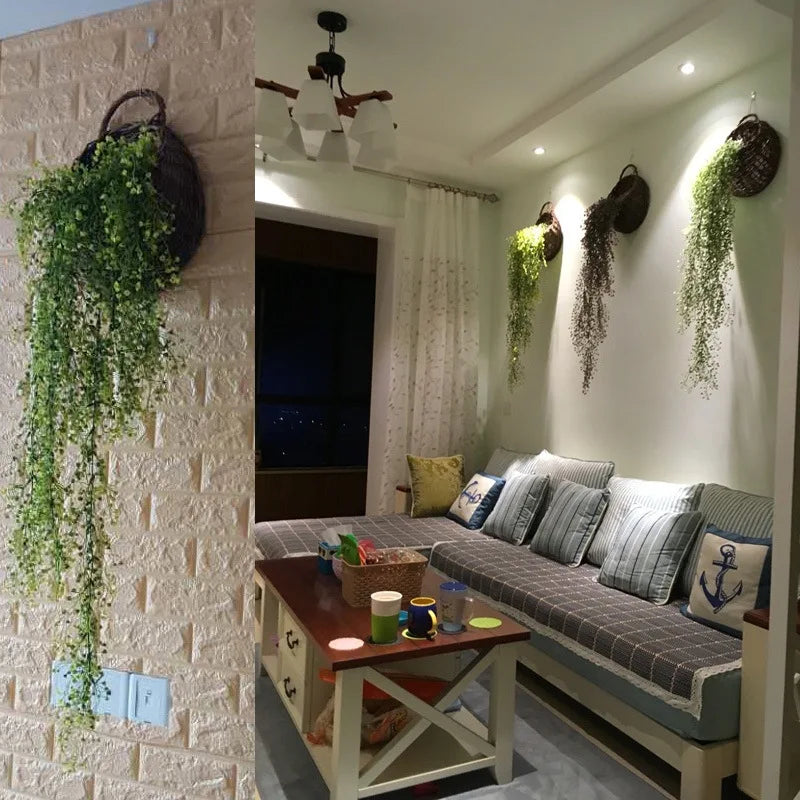 Dlight Decor 75cm Hanging Golden Bell Willow Vine with 5 Forks for Wall and Garden Decor Dlight Decor