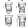 Dlight Decor 4pc Diamond Glass Set 310ml Clear Cups Dlight Decor