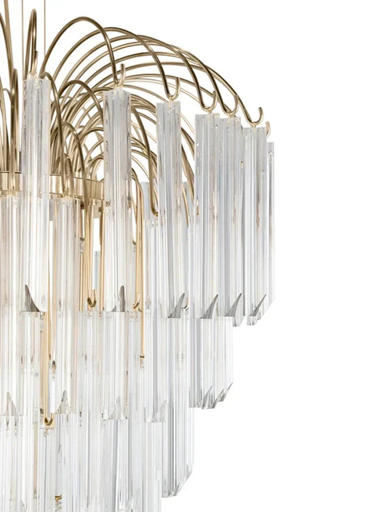Gianna Italian Crystal Glass Pendant Chandelier – Classic Hanging Light for Staircase & High Ceilings Dlight Decor