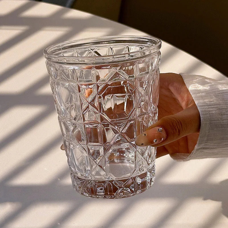Dlight Decor 4pc Diamond Glass Set 310ml Clear Cups Dlight Decor