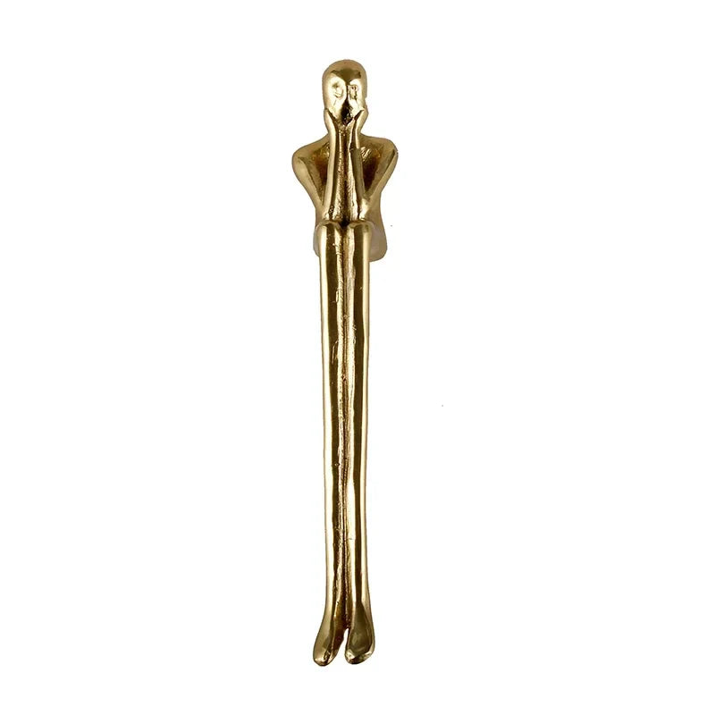 Nordic Brass Humanoid Cabinet Handle – Modern Luxury Drawer Pulls for Wardrobes and Cabinets (Single Hole) Dlight Decor