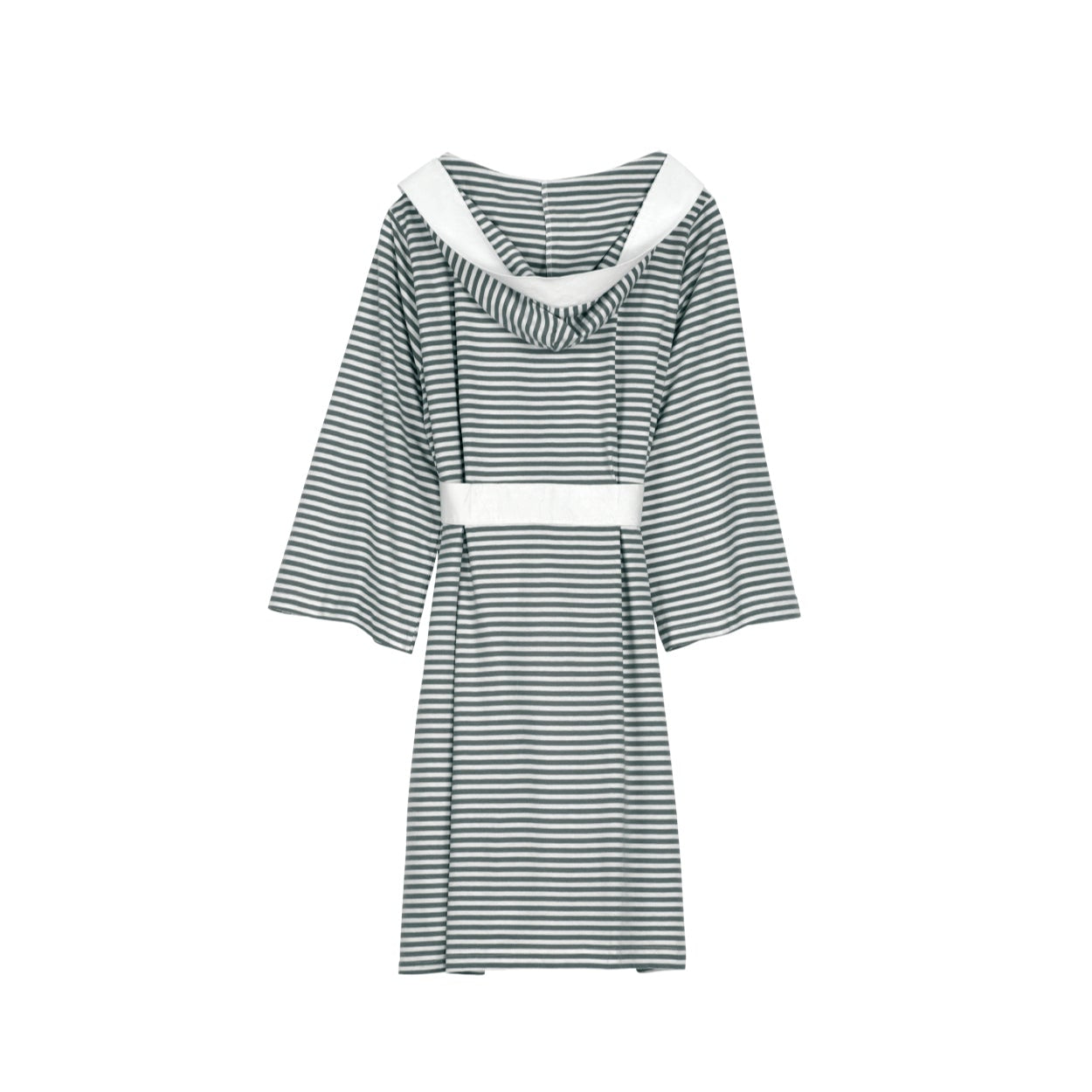 Seaside Serenity Stripe Organic Hooded Short Robe Pure Fiber