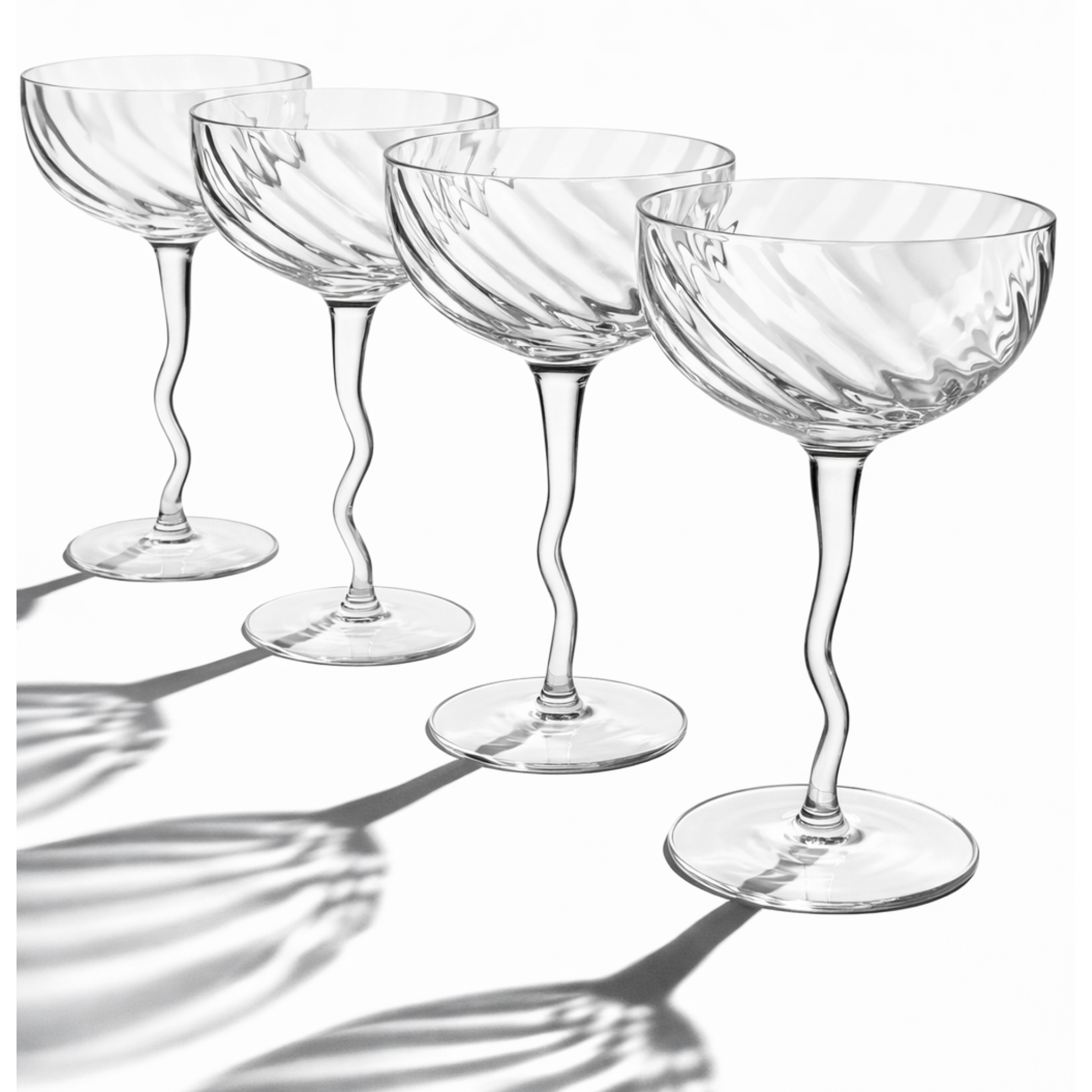 Vivre Luxury Crystal Coupe Glasses – Set of 4 Sister.ly Drinkware