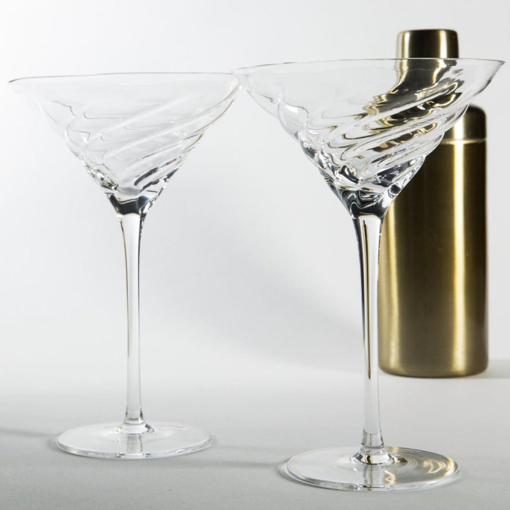 Vortex Crystal Martini Glasses – Set of 2 Luxury Stemware Sister.ly Drinkware