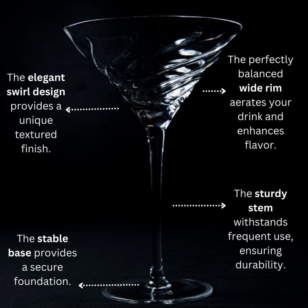 Vortex Crystal Martini Glasses – Set of 2 Luxury Stemware Sister.ly Drinkware