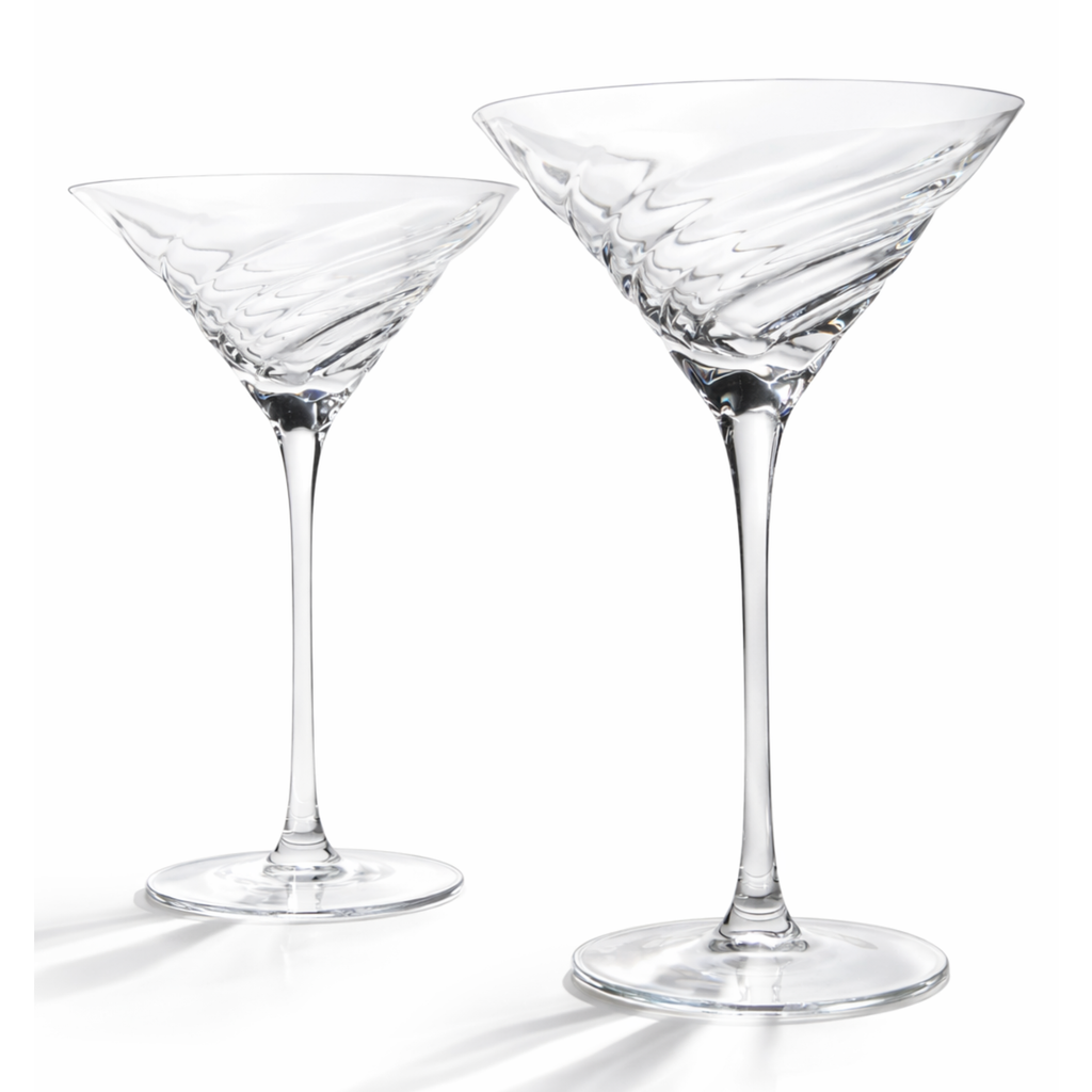 Vortex Crystal Martini Glasses – Set of 2 Luxury Stemware Sister.ly Drinkware