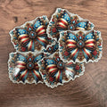 Western USA Coquette Bow | UV Printed Leather Hat Patch