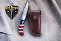 Premium Damascus Pocket Knife – US Flag Wood & Bone Handle OLD FORGE BLADES