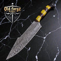 8" Handmade Damascus Chef Knife – Honeycomb Resin Handle OLD FORGE BLADES
