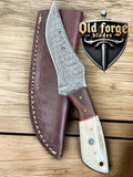 Custom Handmade Deer Knives – Damascus Hunting Skinning Knife OLD FORGE BLADES