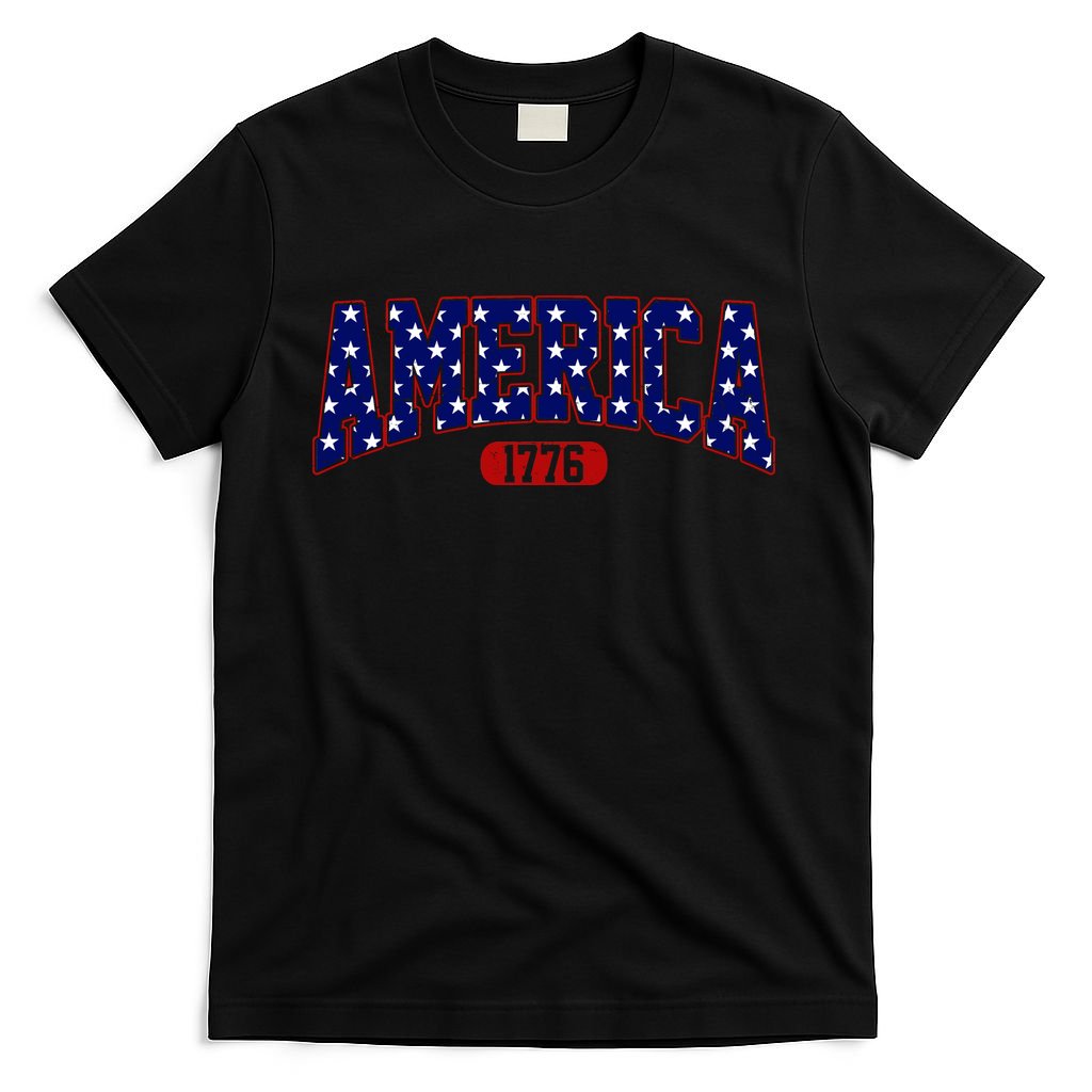 America 1776 Retro 4th Of July Independence Day  T-Shirt Mood Vibes Tees - Express Your Mood, Wear Your Style