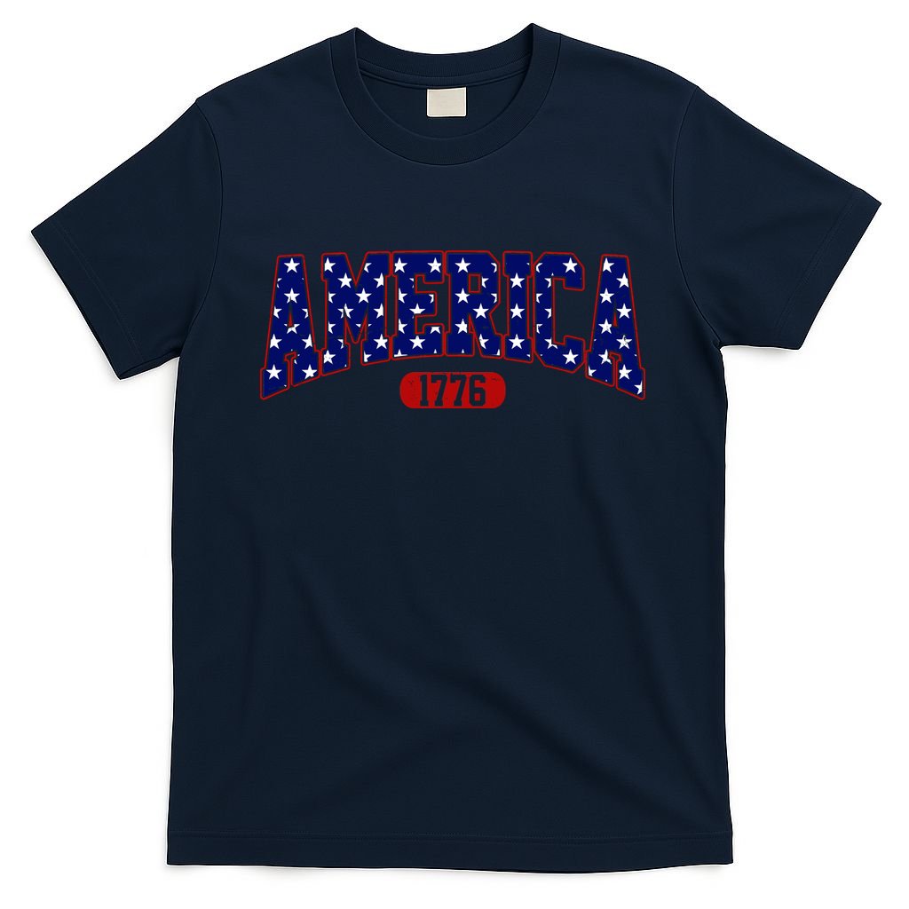 America 1776 Retro 4th Of July Independence Day  T-Shirt Mood Vibes Tees - Express Your Mood, Wear Your Style