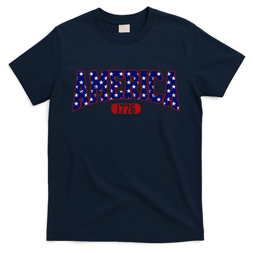 America 1776 Retro 4th Of July Independence Day  T-Shirt Mood Vibes Tees - Express Your Mood, Wear Your Style